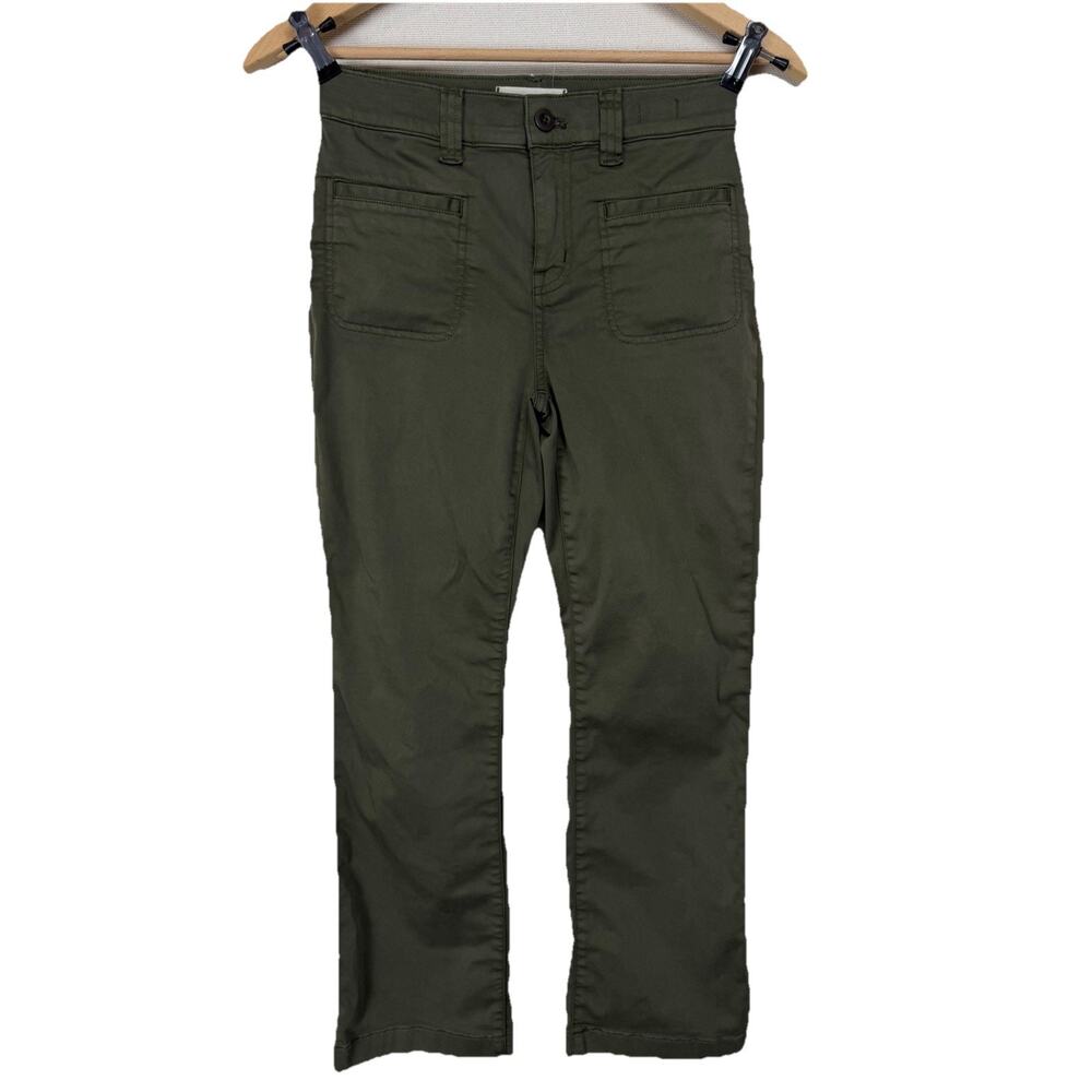 Madewell Women's Pants Mid-Rise‎ Kick Out 26 Olive Green Preppy Casual Classic